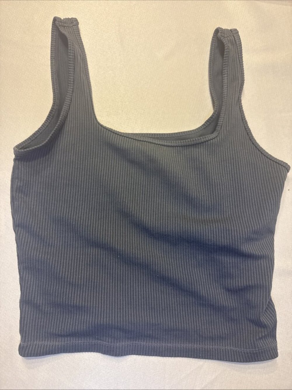 Womens Hollister Blue Ribbed Tank Top Must-Have Collection Cropped Size S